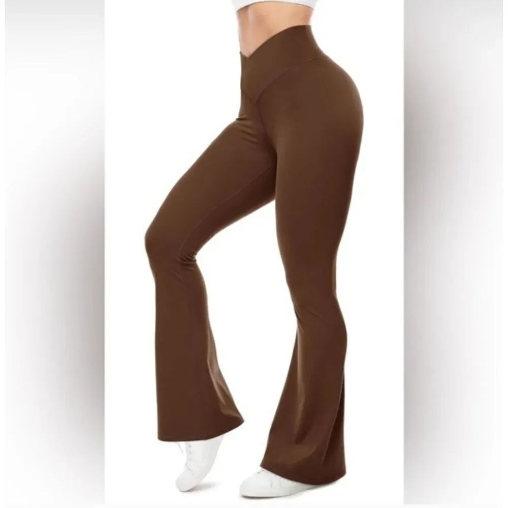 UEU High-Waist Flare Pants — Brown Size XXL NWT